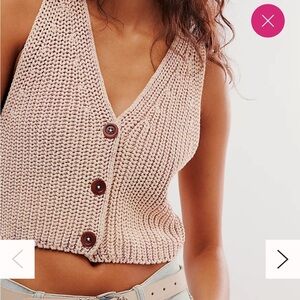 Free People XS vest brand new! Mellow Rose color